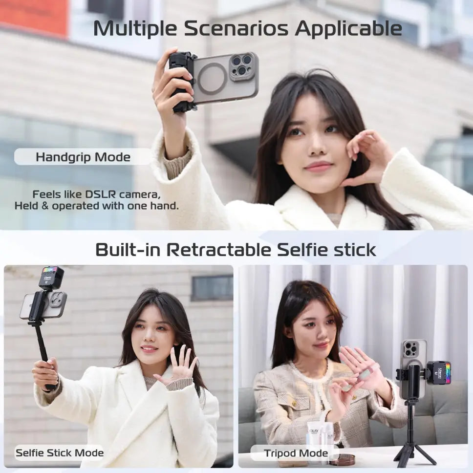 Extendable Grip Phone Tripod with Detachable Remote Pocket Size
