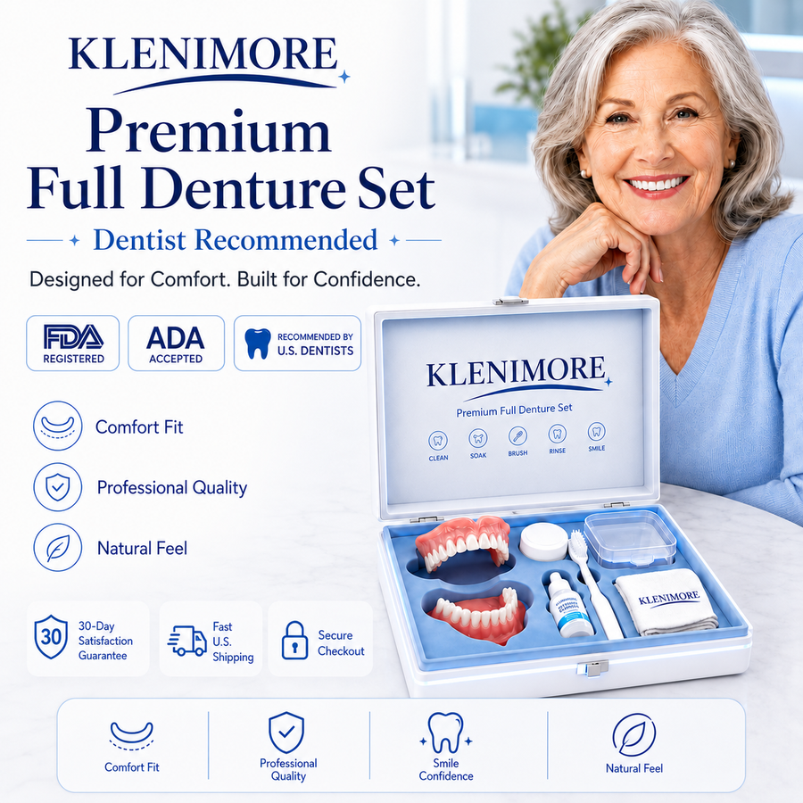 KLENIMORE Premium Full Denture Set