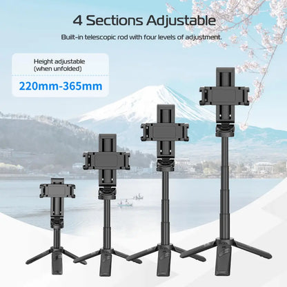 Extendable Grip Phone Tripod with Detachable Remote Pocket Size